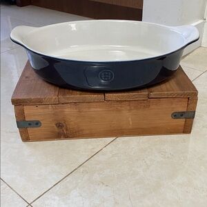 Emile Henry 90.22 Oval Baker Navy Blue 14 X 9 1/4” Made in France